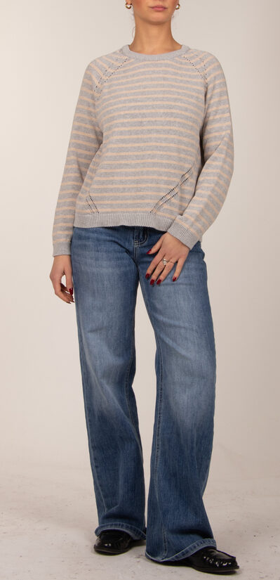 Džemperis ar kokvilnu Pelēks